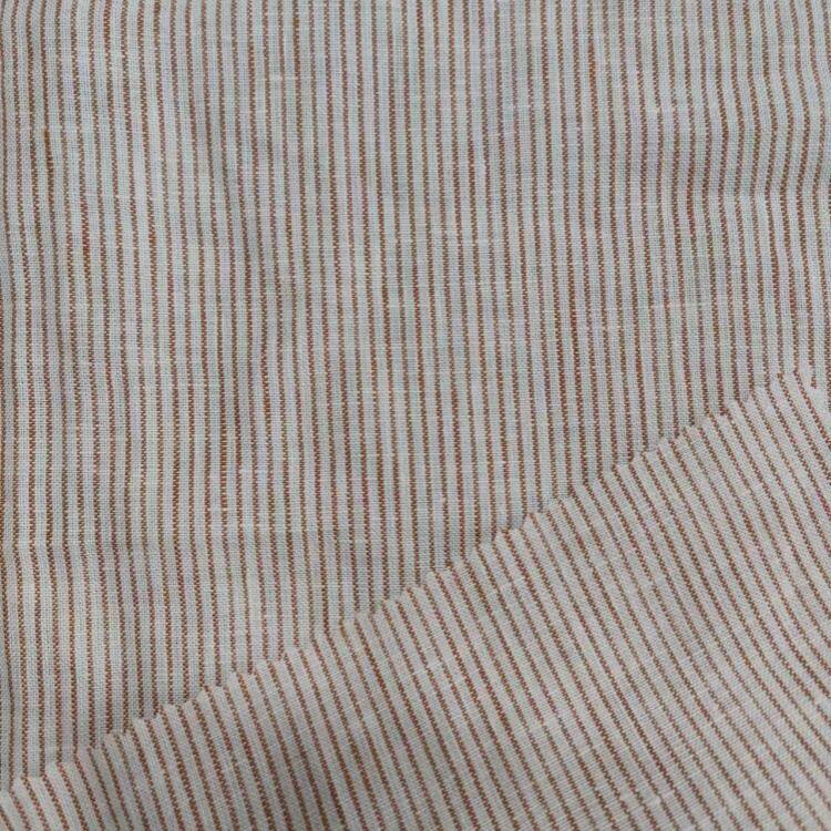 Tecido de linho puro listrado