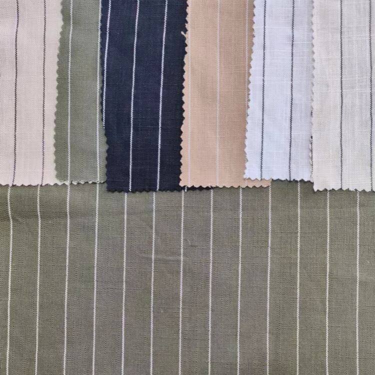 Fabraic Slub Línéadaigh Vioscós Striped