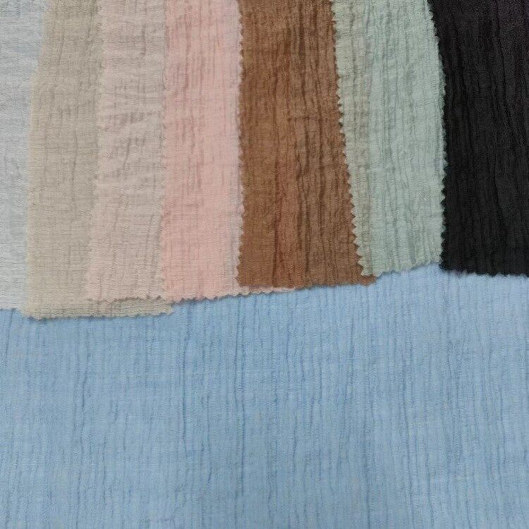tencel  nylon solid wrinkled fabric