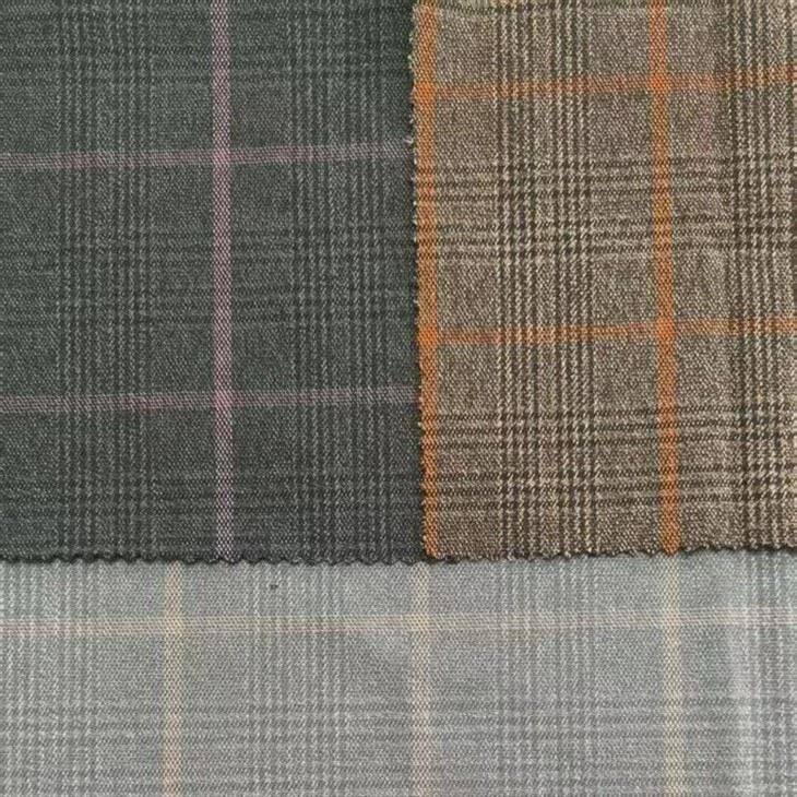 Tr teygju garn - litað tékkföt efni