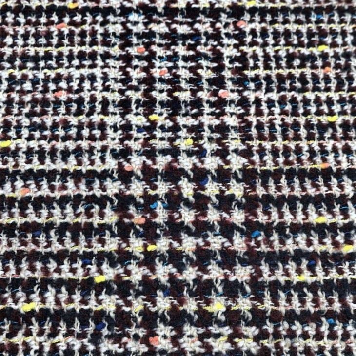 Tweed koulè DOT Jacquard twal
