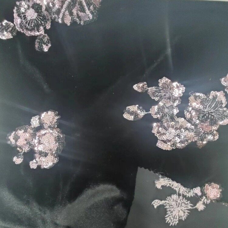 velvet sequin embroidery fabric 3