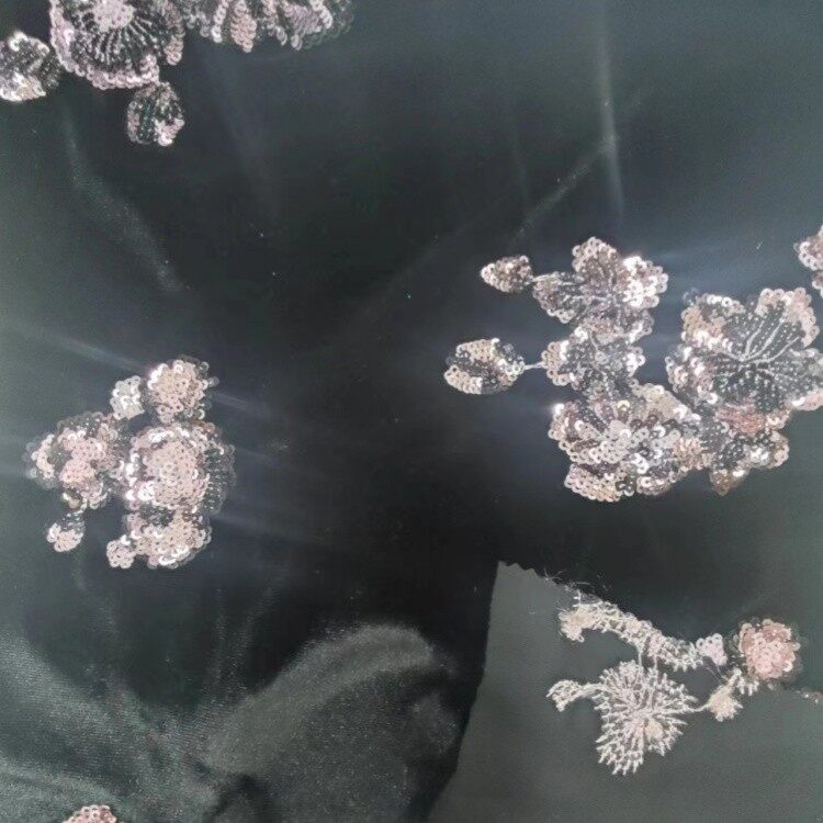 velvet sequin embroidery fabric 5