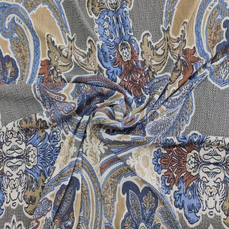 Плиссированная ткань с винтажным сетчатым принтом