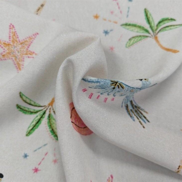 viscose lurex with print fabric