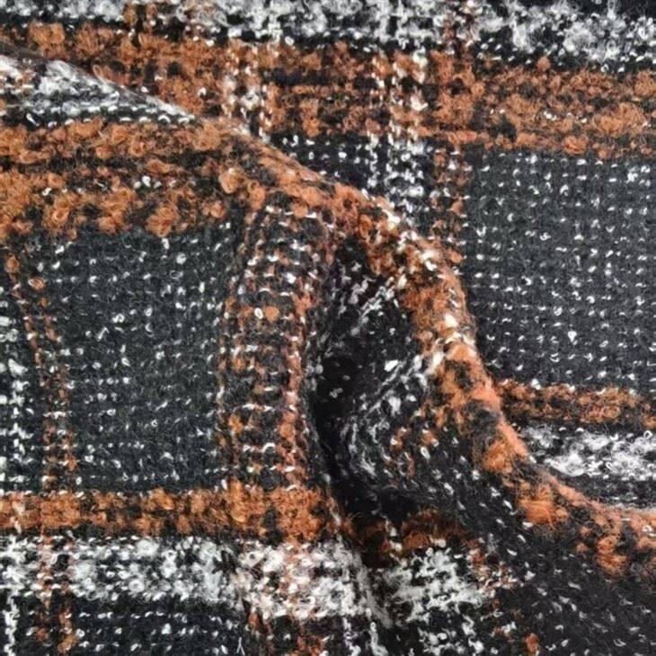 Warm Polyester Checked Tweed Fabric suppliers