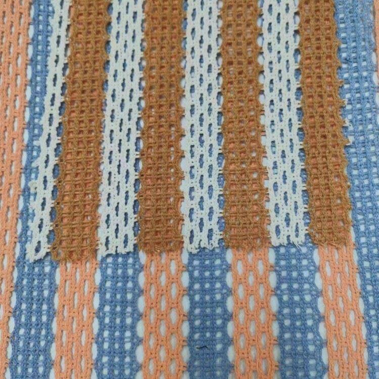 warp knitted yarn-dyed stripe hollow fabric 2