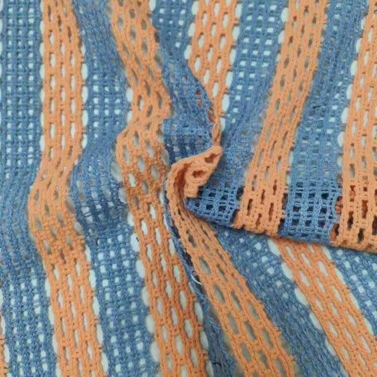 Undið prjónað garn-litað Rönd Hollow Efni