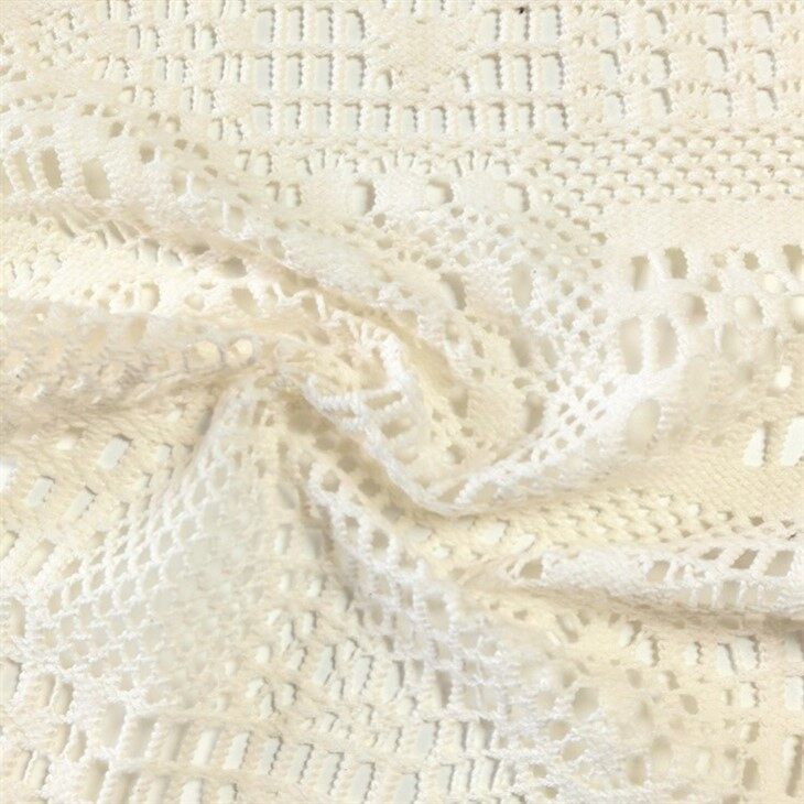White Openwork Crochet Fabric
