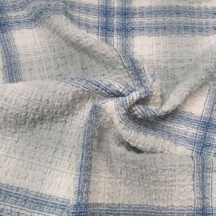 Yarn Dyed Plaid Bubble Fabric