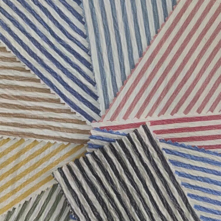 Tissu rayé teint en fil