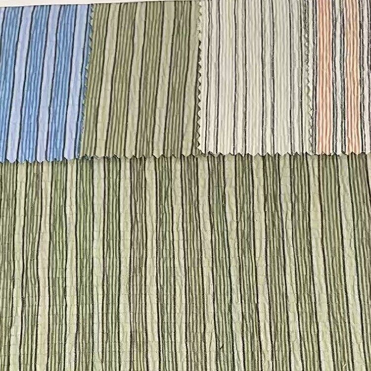 yarn dyed stripe wrinkled shirt fabric 2