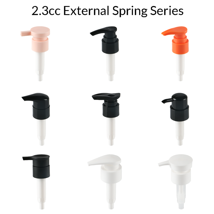 24/410 shampoo pump dispenser with external spring structure