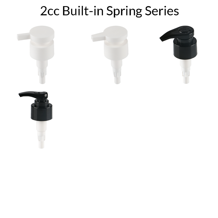 Standard 24/410 plastic lotion pump in black and white color options