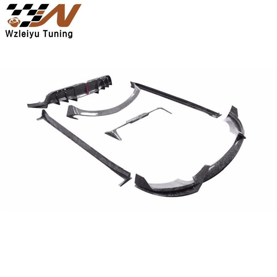 Novo estilo de fibra de carbono seco corpo kit apto para tesla modelo y 20-23 frente lábio difusor saias laterais spoiler asa