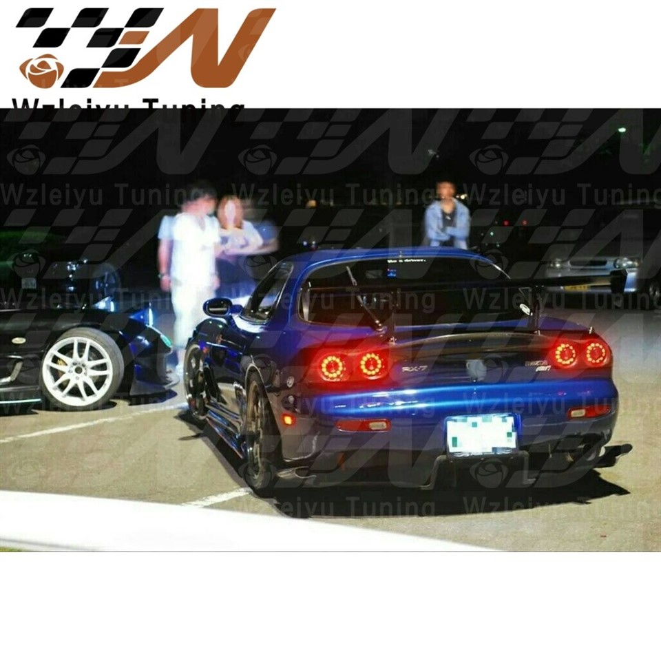 RE Style Carbon Fiber Rear Trunk Spoiler Wing With Tail LED Lamp Lights Fit For 92-02 Mazda RX7 FD3S REAR LAMP COVER W. LED LAMP high quality
