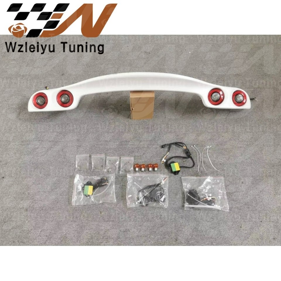 RE Style Carbon Fiber Rear Trunk Spoiler Wing With Tail LED Lamp Lights Fit For 92-02 Mazda RX7 FD3S REAR LAMP COVER W. LED LAMP factory