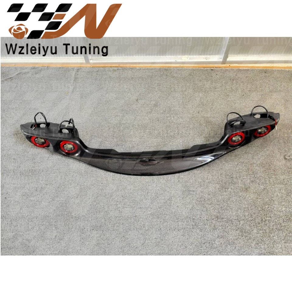 RE Style Carbon Fiber Rear Trunk Spoiler Wing With Tail LED Lamp Lights Fit For 92-02 Mazda RX7 FD3S REAR LAMP COVER W. LED LAMP