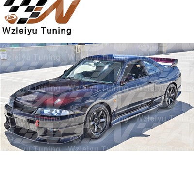 TS Style Carbon Fiber Front Hood Bonnet Fit For Nissan Skyline R33 GTR Car Hood Bonnet