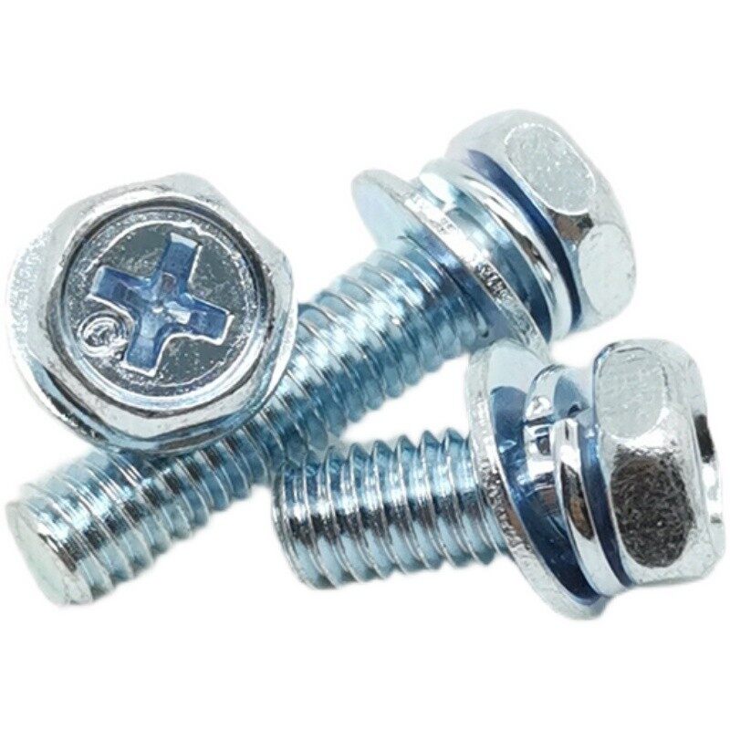 Cross Recessed External Hexagonal Three-combination Screws