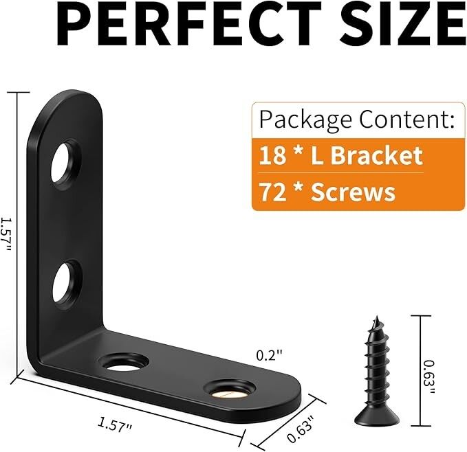 Heavy Duty L-Bracket 90° Angle Iron Bracket For Shelving/Metal Framing