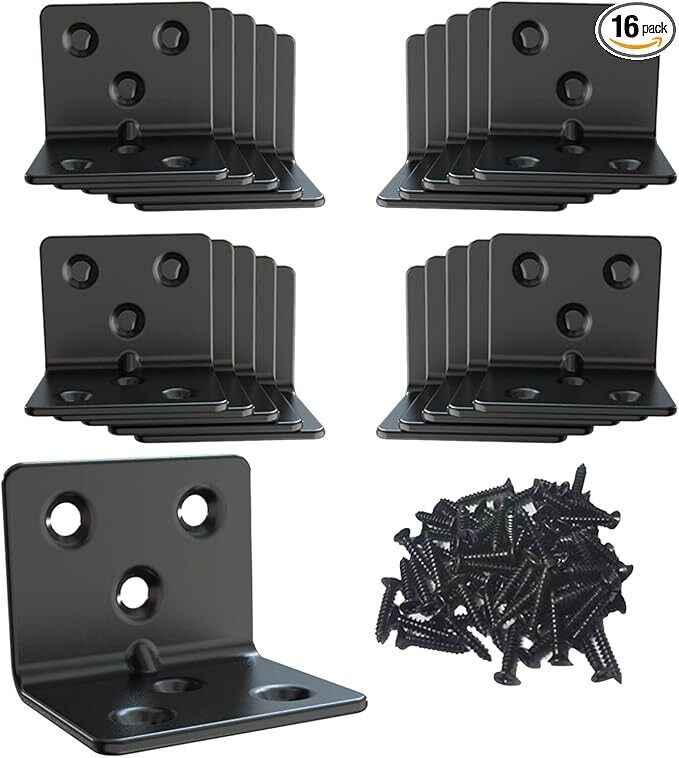 Heavy Duty L-Bracket - Reinforced 90° Angle Iron Bracket For Shelving & Construction