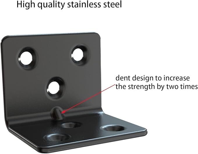 Heavy Duty L-Bracket - Reinforced 90° Angle Iron Bracket For Shelving & Construction