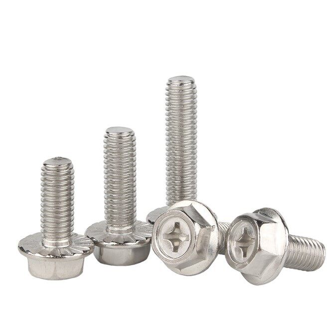 M6 Flange Bolt Stainless Steel With Teeth