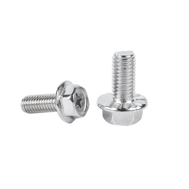 M6 Flange Bolt Stainless Steel With Teeth