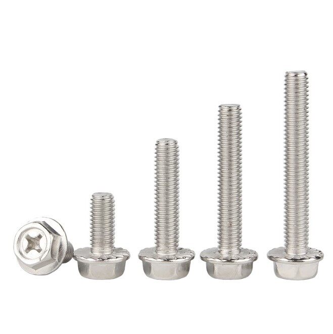 M6 Flange Bolt Stainless Steel With Teeth