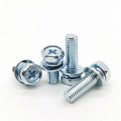 Cross Recessed External Hexagonal Three-combination Screws