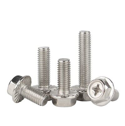 M6 Flange Bolt Keluli Tahan Karat Dengan Gigi