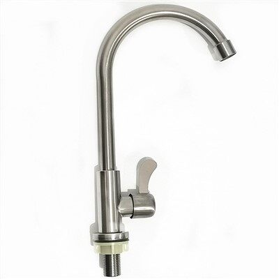 Нехрђајући челик Грохе Сингле Цолд Кухиња Славина бакрени језгро, четкање нерђајућег челика са мерицом славина славина