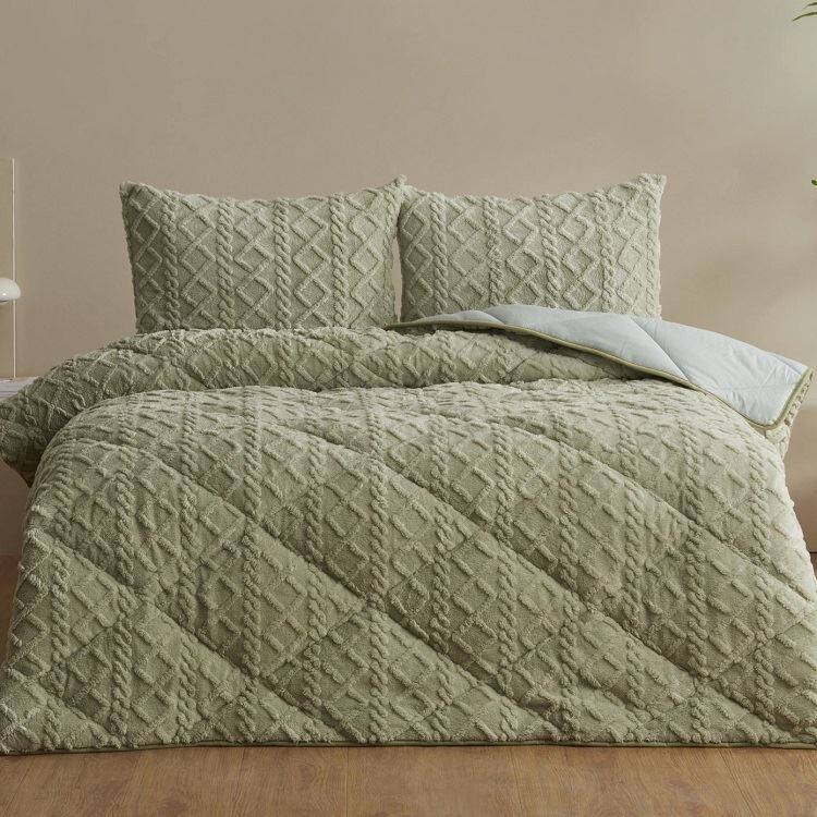 Ensemble d'édredon en flanelle polaire à motif 3D