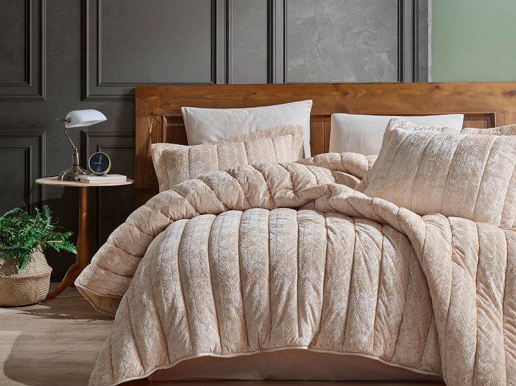 Ensemble de couette de luxe en flanelle gaufrée
