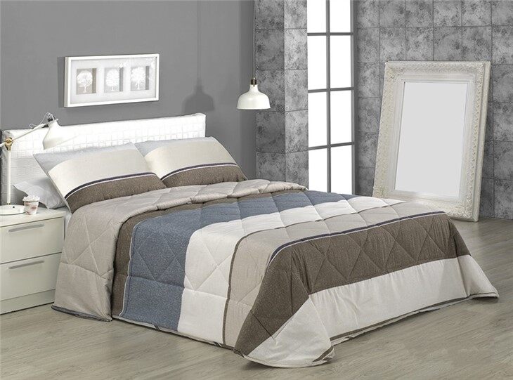 100% Microfiber Polyester Comforter Set-Striped Pattern