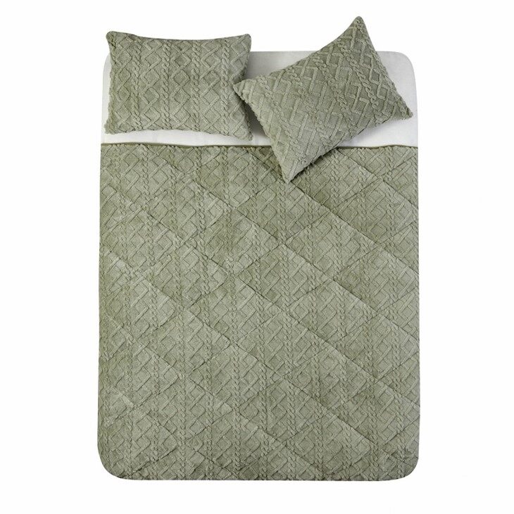 3D Pattern Flannel Fleece Comforter Set-2