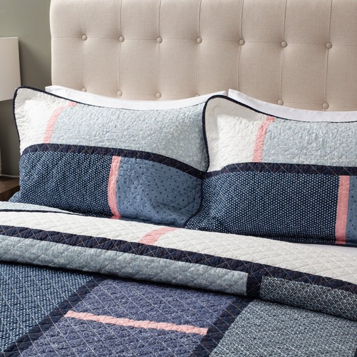 Asymmetric Patterned Patchwork Cotton Quilt Set-1