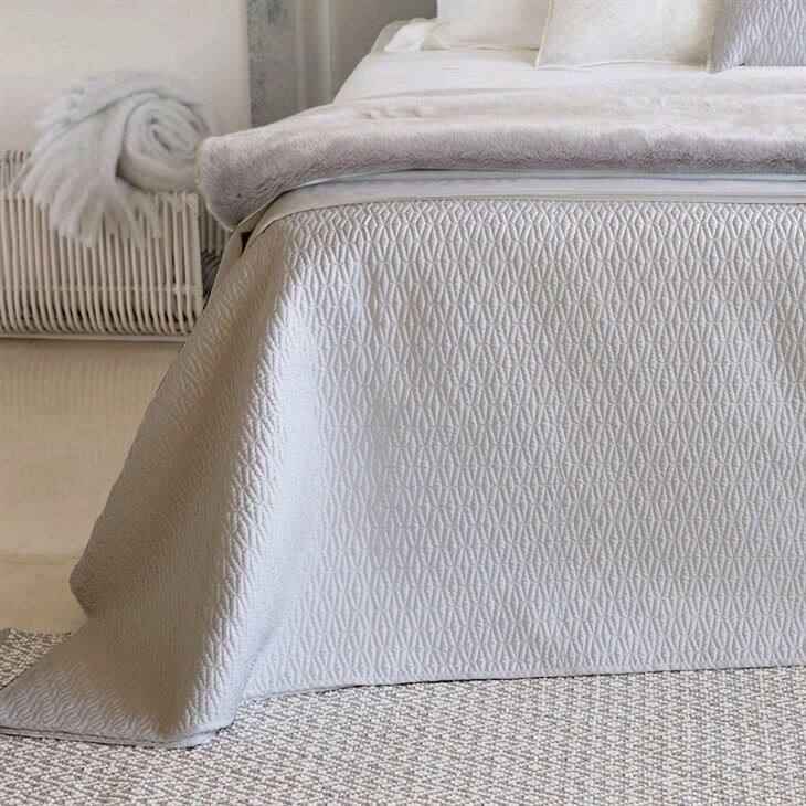 Cotton Embroidered Bedspread-Grey