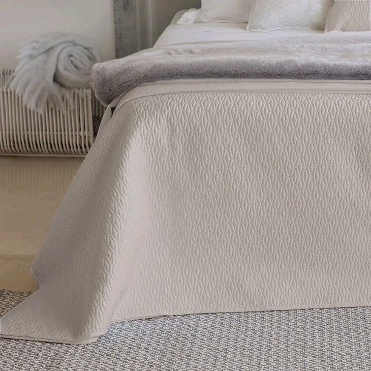Cotton Embroidered Bedspread-Khaki