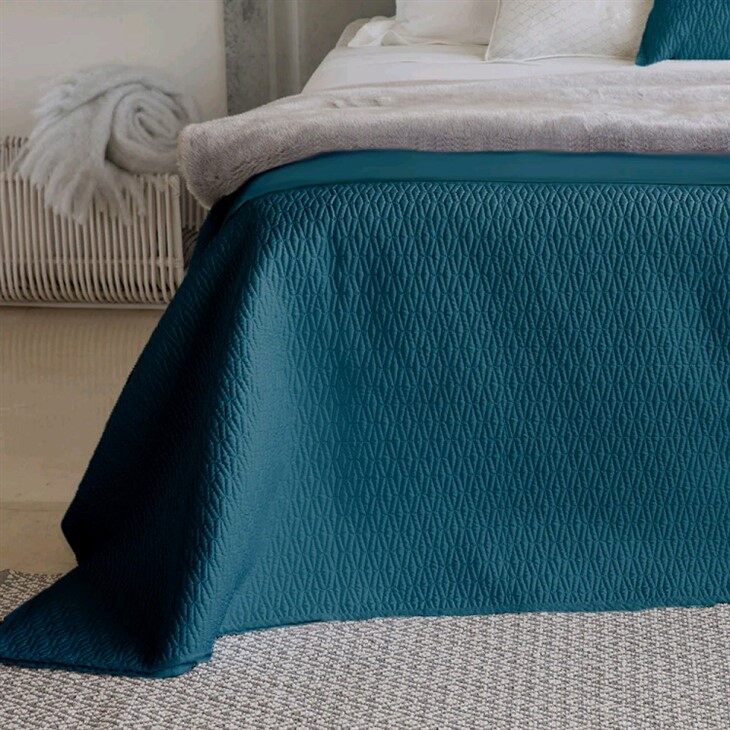 Cotton Embroidered Bedspread-Dark Green