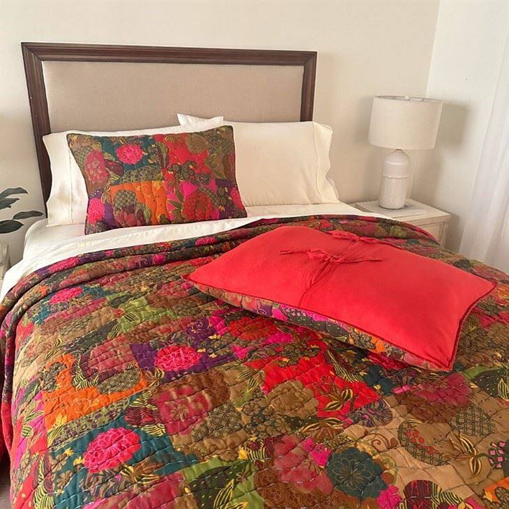 Eembroidered Quilted Bedspread-1