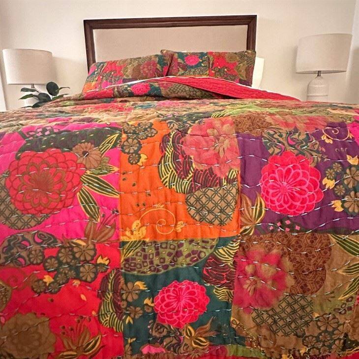 Eembroidered Quilted Bedspread-4