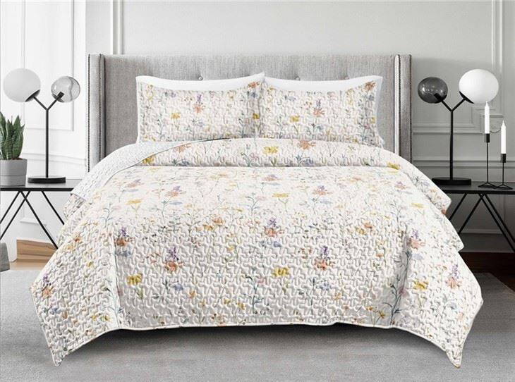 Floral Print Quilt Set-5