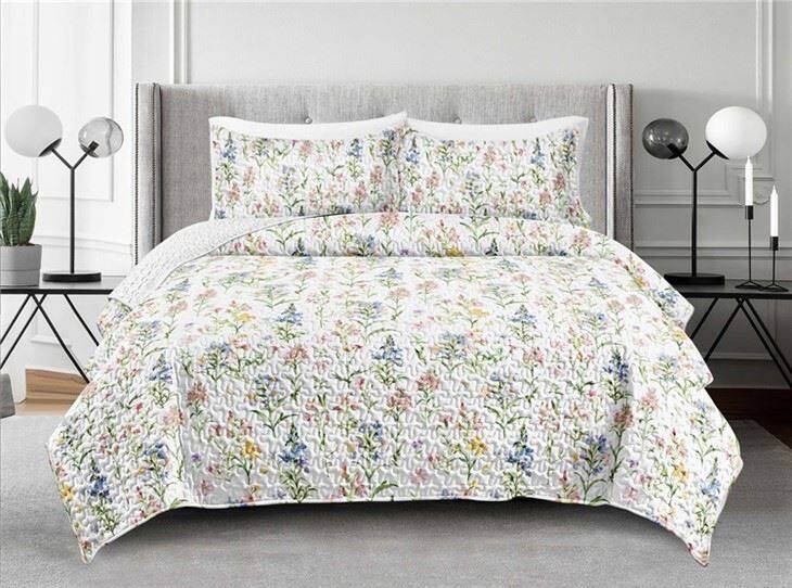 Floral Print Quilt Set-4