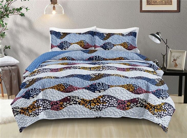 Floral Printed Patchwork Quilt Set-4