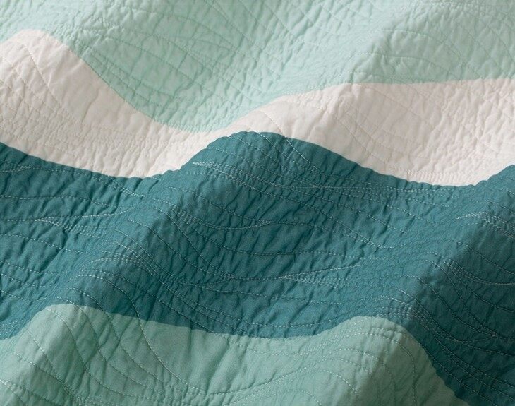 Ocean Waves Print Cotton Quilt Set-2