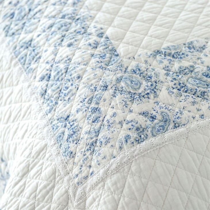 Patchwork Quilt Bedding Set With Ruffled-2