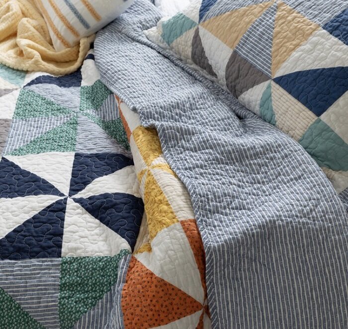 Geometric Pinwheel Patchwork Cotton Quilt Set-2