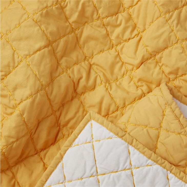 Solid Plaid Prewashed Microfiber Quilt-1